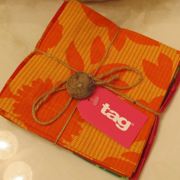Tag Other - Set of 4 Multi-Colored Cloth Napkins